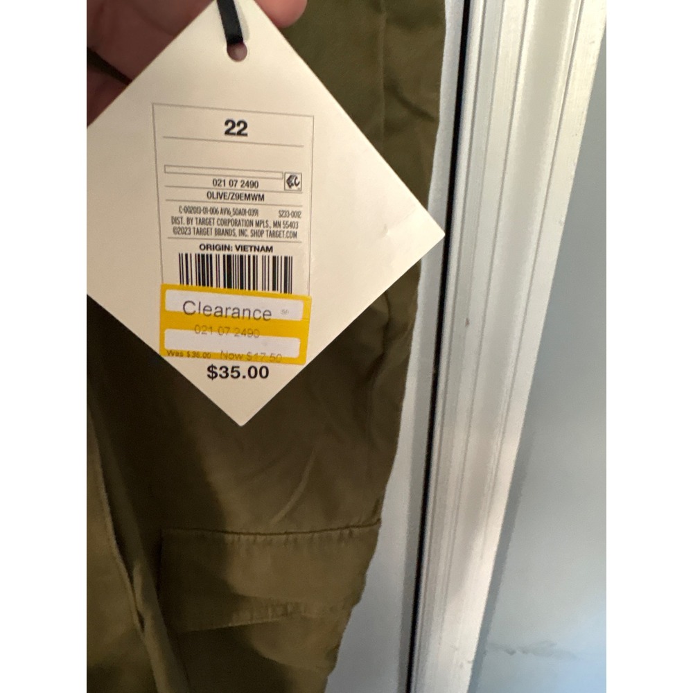 Ava & Viv Womens Plus Size 22 Olive Green Belted Wide Leg Cargo Pants NWT - Picture 5 of 8